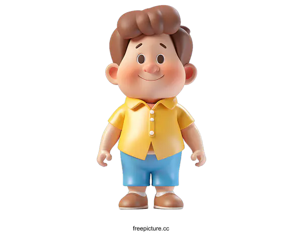 [Transparent Background PNG]Cute Cartoon Boy Character 3D Illustration