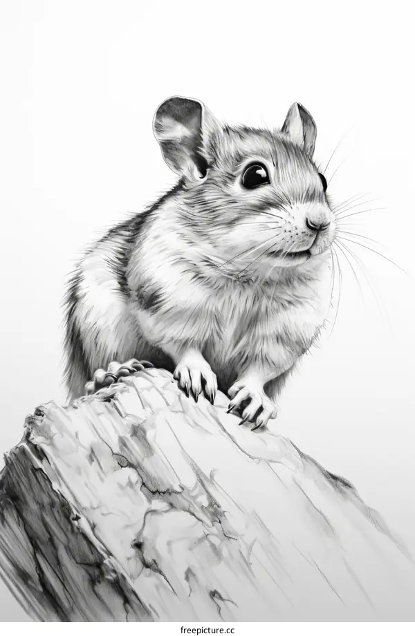 Cute Hamster Pencil Drawing