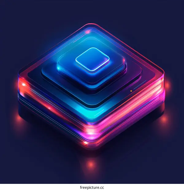 Neon Cube Abstract Background
