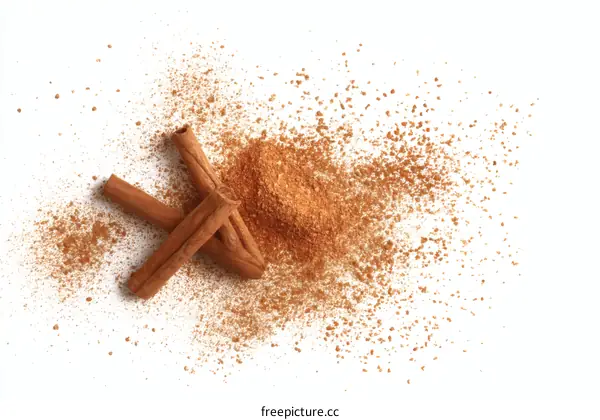 Cinnamon Sticks and Powder Spice Display