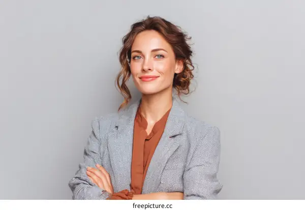 Confident Caucasian Woman in Business Attire