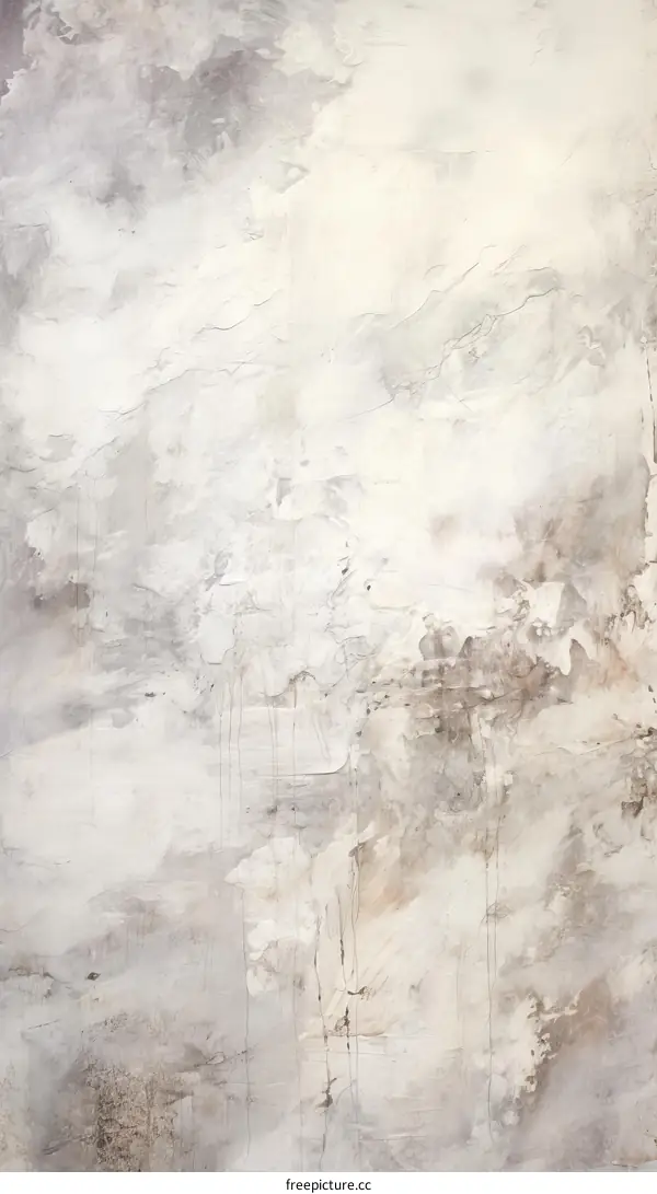 Gray and white abstract painting with a rough texture