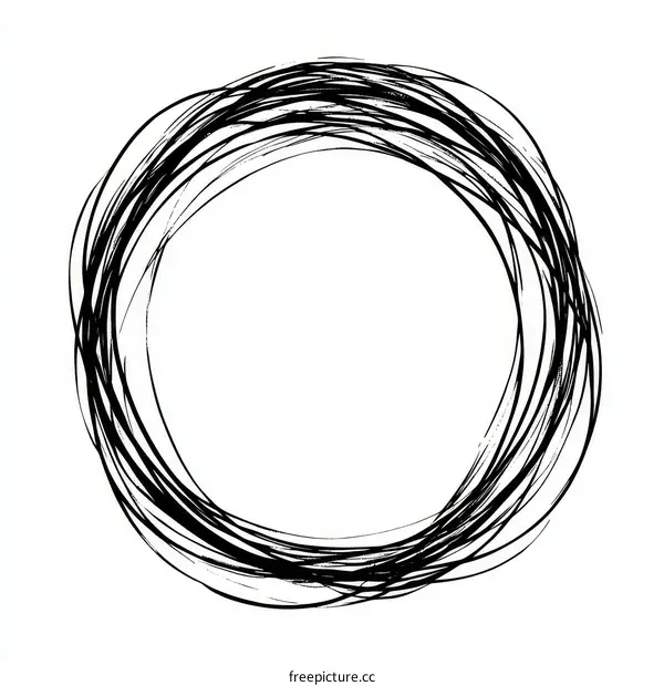 Abstract Circular Brush Stroke Design