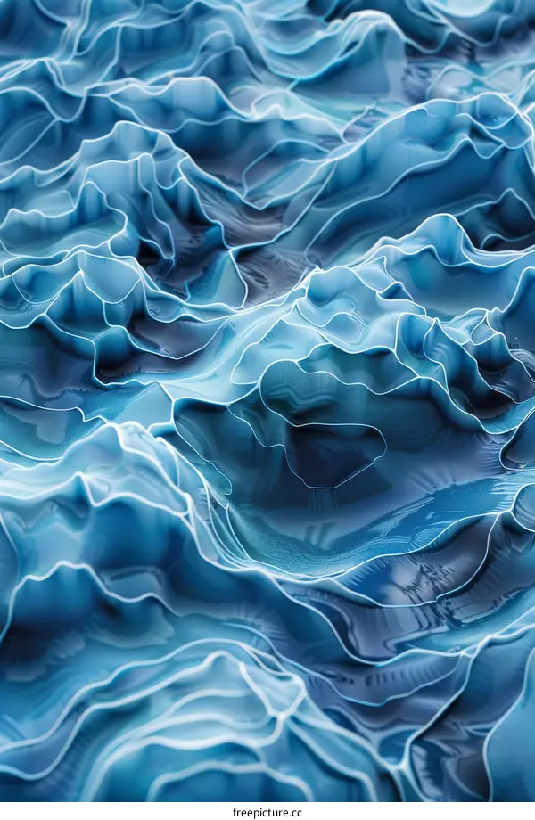 Abstract Blue and White Wave Background