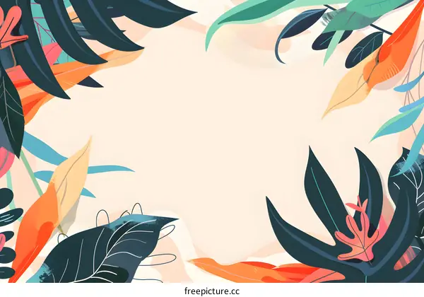 Colorful Floral Frame Illustration