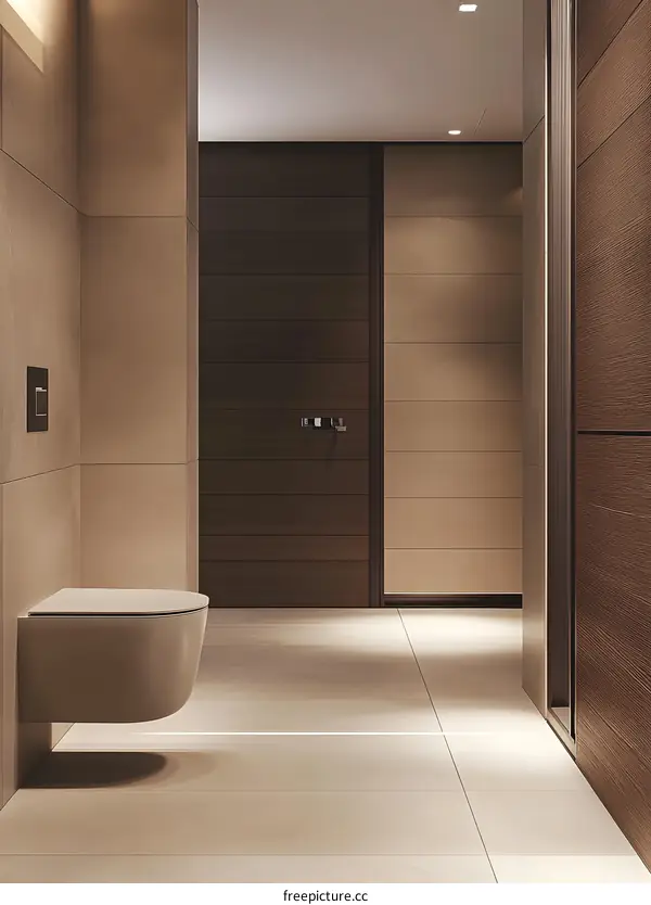Modern Bathroom Design With Wall Mounted Toilet