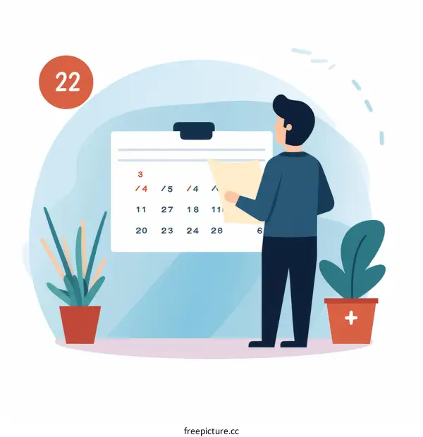 Man Checking Calendar Schedule