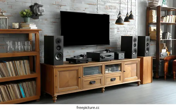 Vintage Home Entertainment System Setup