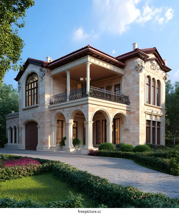 Classical Style Two Story Home Exterior Design