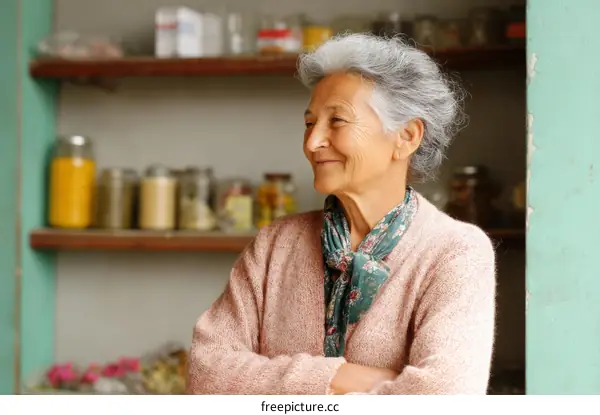 Elderly Woman in a Cozy Corner