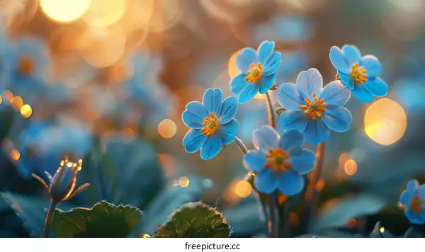 Close-up of blue flowers with a blurred background