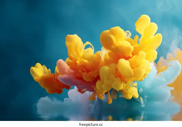 Abstract Colorful Ink Bloom Explosion