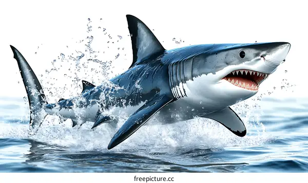 Great White Shark in Action