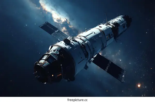 Space Station in the Night Sky