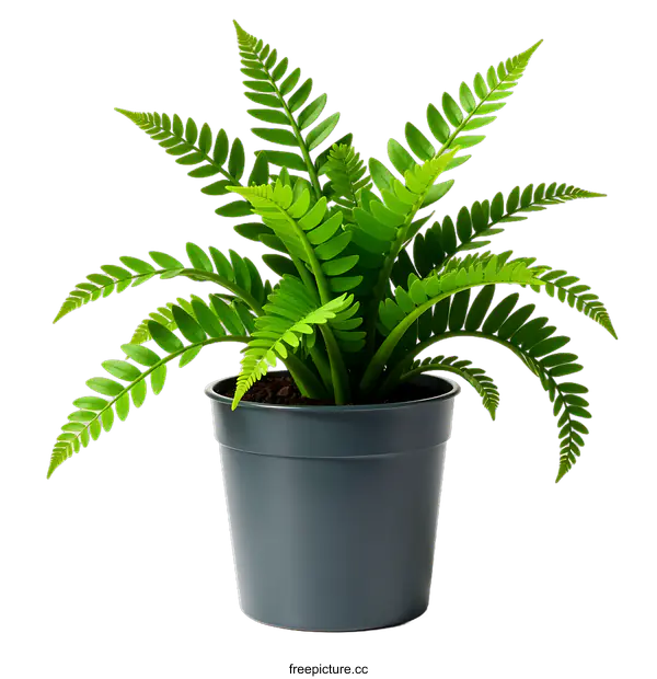 [Transparent Background PNG]Potted Fern Plant Isolated on transparent background