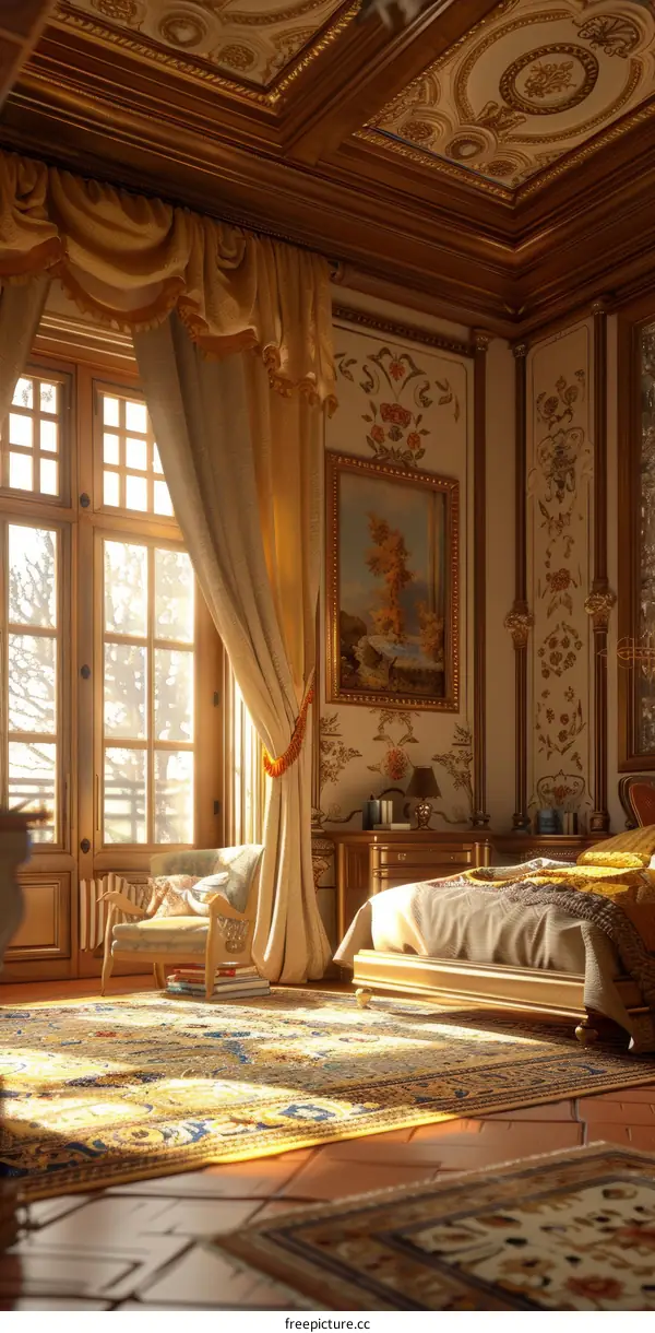 Golden Vintage Bedroom Interior Design