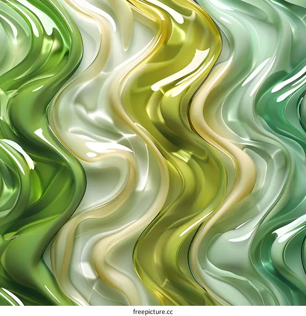 Green and Yellow Abstract Swirls Background
