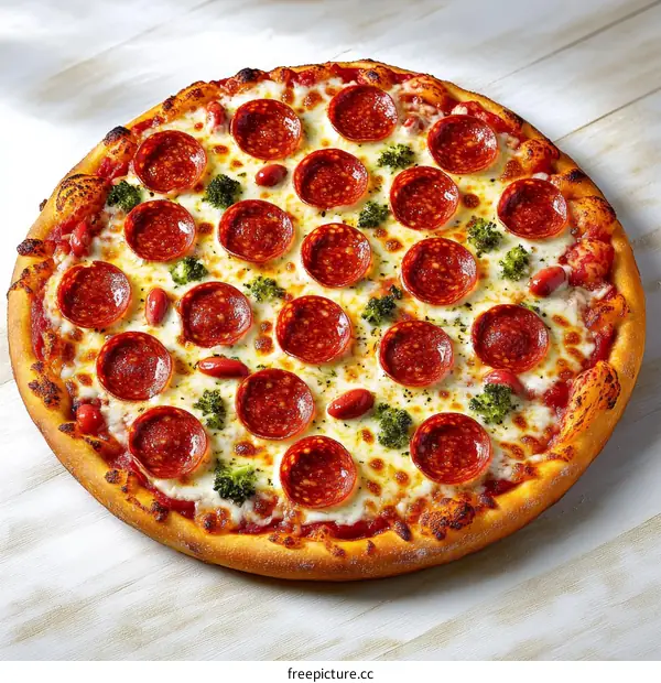Delicious Pepperoni Pizza with Toppings