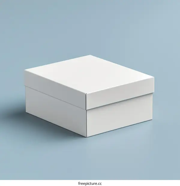 White Cardboard Box 3D Rendering on Blue Background