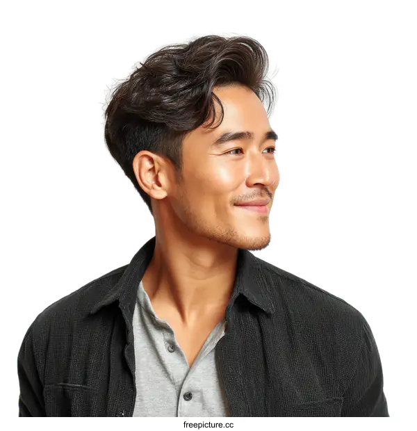 [Transparent Background PNG]Asian Man Portrait Studio Shot