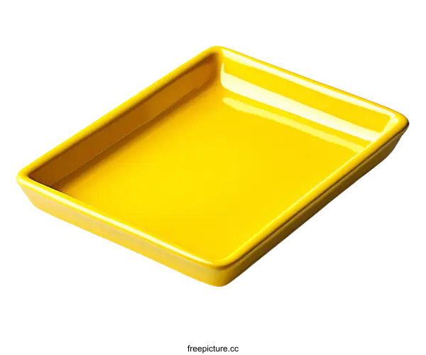 [Transparent Background PNG]Bright Yellow Rectangular Dish