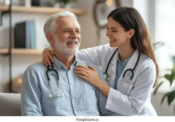 Caring Doctor and Senior Patient