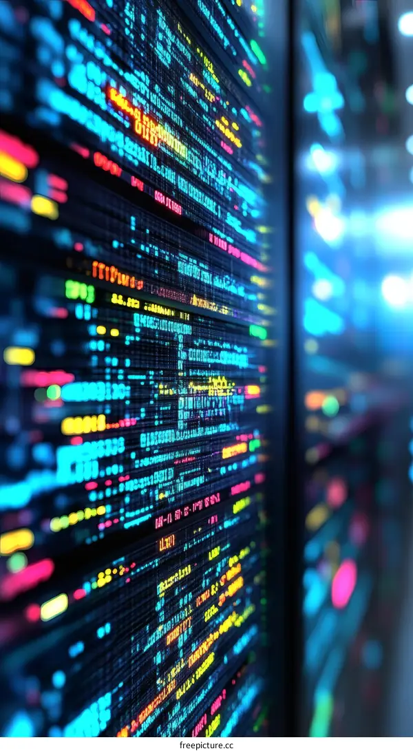 Colorful Computer Code Display Illustration