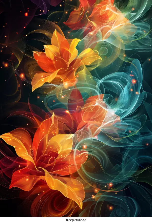 Colorful Flower Art Design - Fine Art Illustration