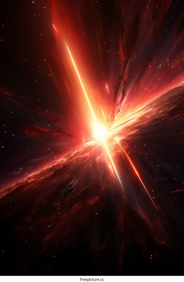 Meteor Shower over Alien Planet