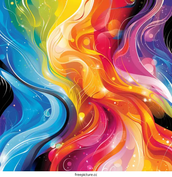 Wavy Multicolor Abstract Background