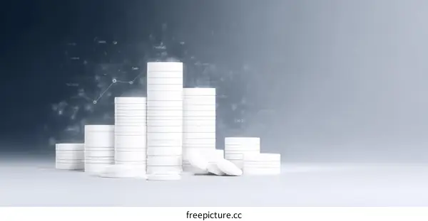 White Pills Stacked Showing Growth