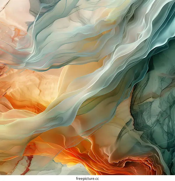 Abstract Colorful Fluid Art with Wavy Lines