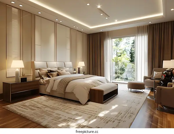 Modern minimalist style bedroom renderings