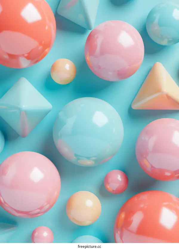 3D Colorful Abstract Geometric Shapes Background