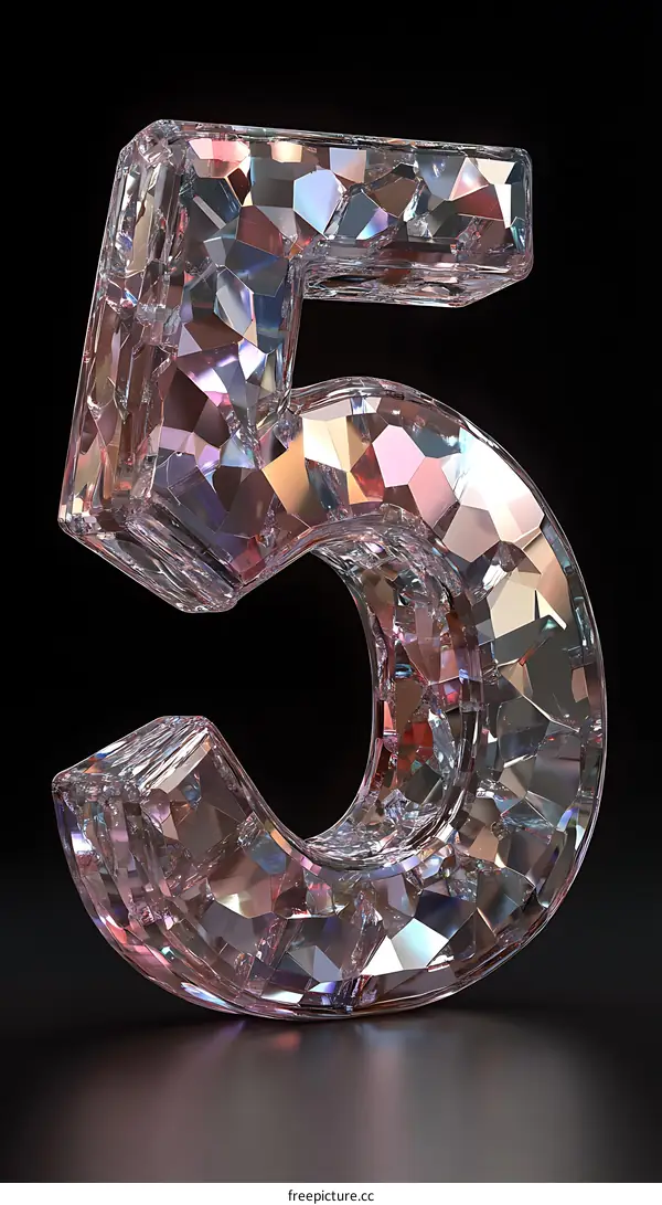 Crystalline Number Five Design Illustration