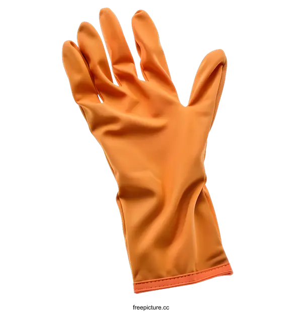 [Transparent Background PNG]Orange Cleaning Gloves Isolated on White Background