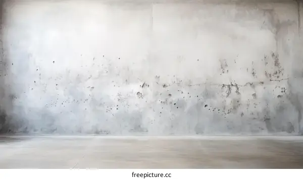 Modern Empty Room with White Concrete Walls and Tiled Floor