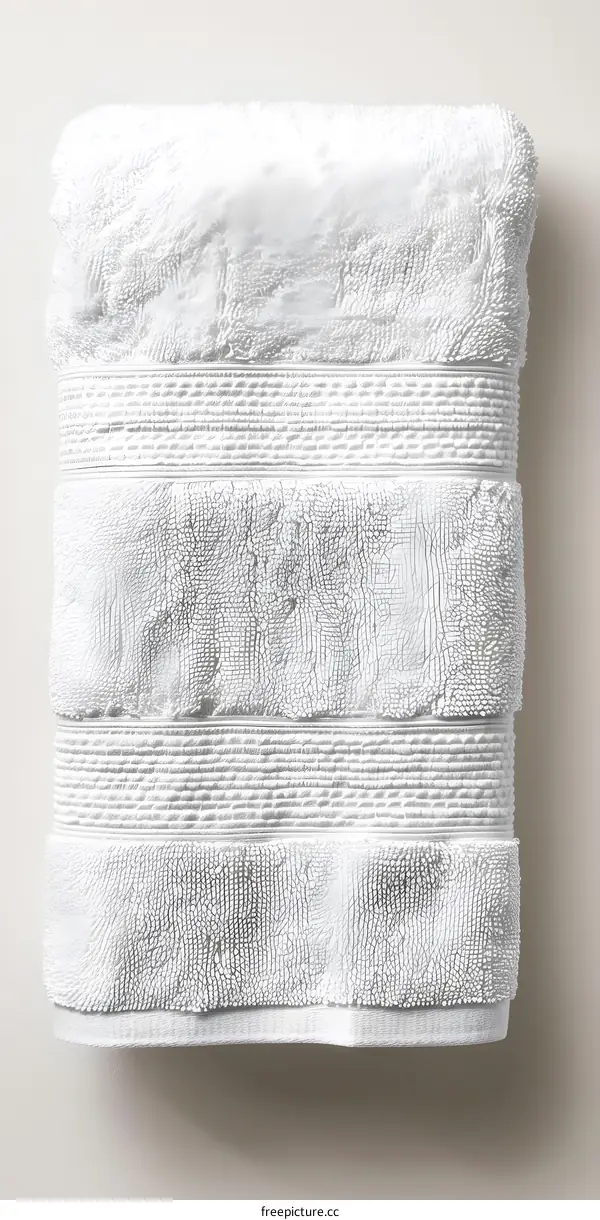 White Bath Towel with Embroidered Stripes