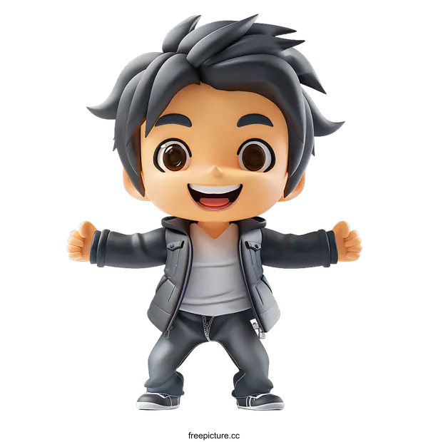 [Transparent Background PNG]3D rendering of a young boy