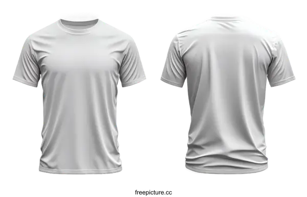[Transparent Background PNG]Blank T-Shirt Mockup Front and Back View