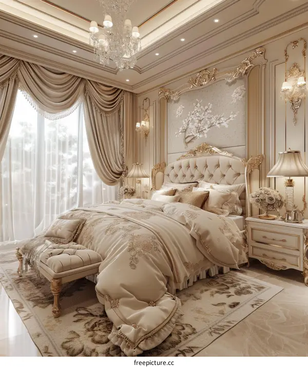 Luxurious Beige Bedroom Interior Design