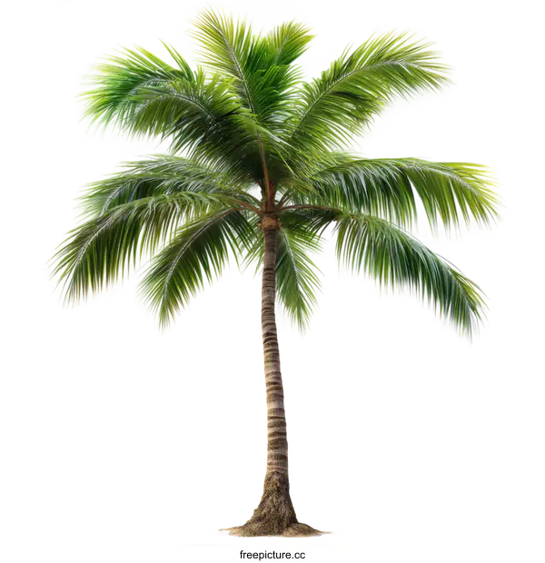 [Transparent Background PNG]Isolated Tropical Coconut Palm Tree Illustration