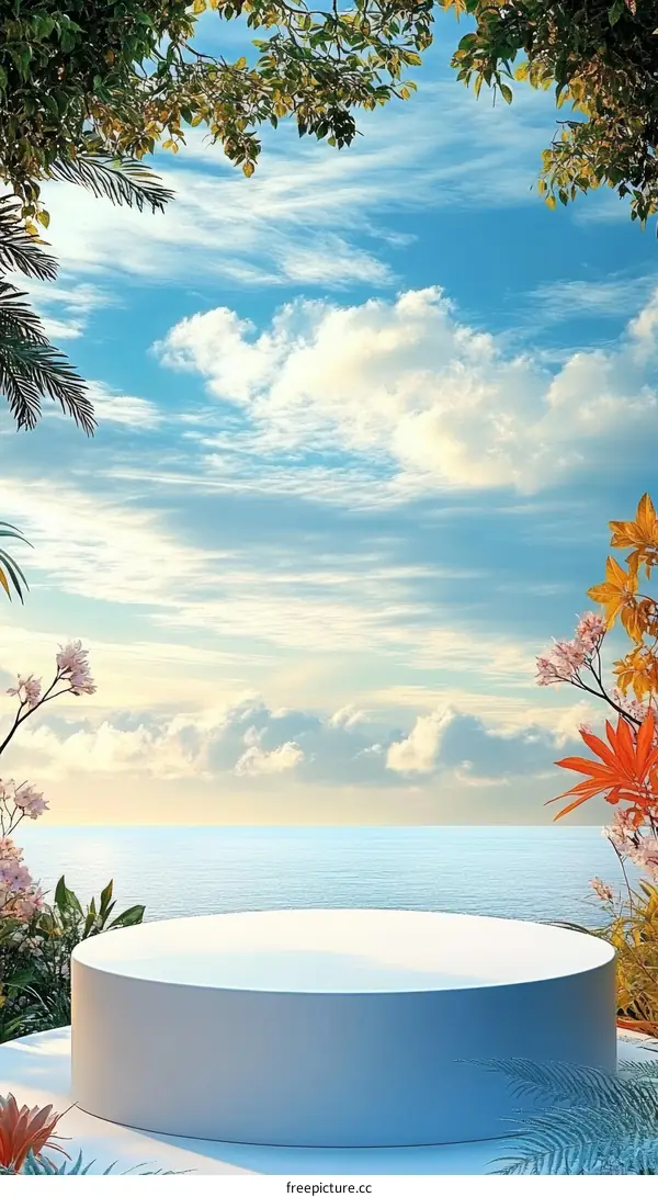 Coastal Seaside Display Platform Illustration