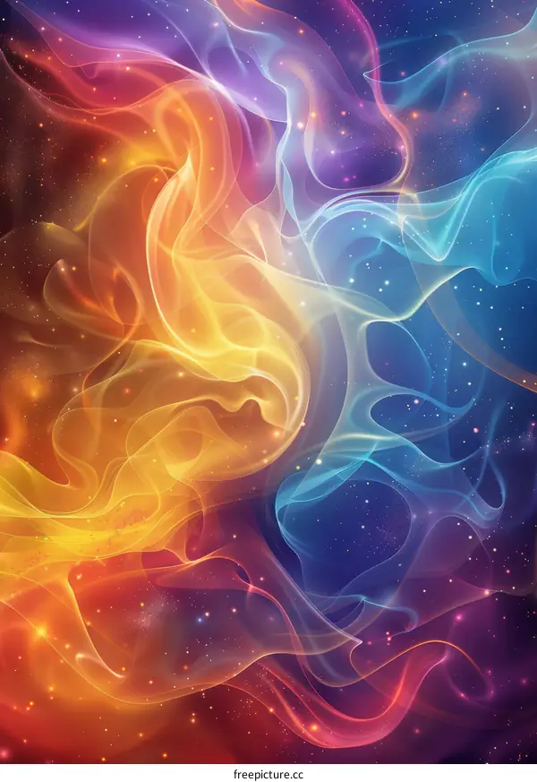 Abstract Colorful Space Nebula Design