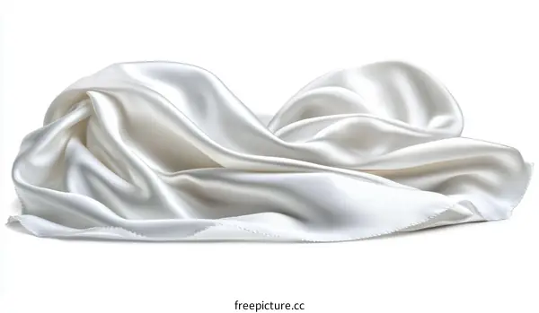 Elegant White Silk Fabric Drape