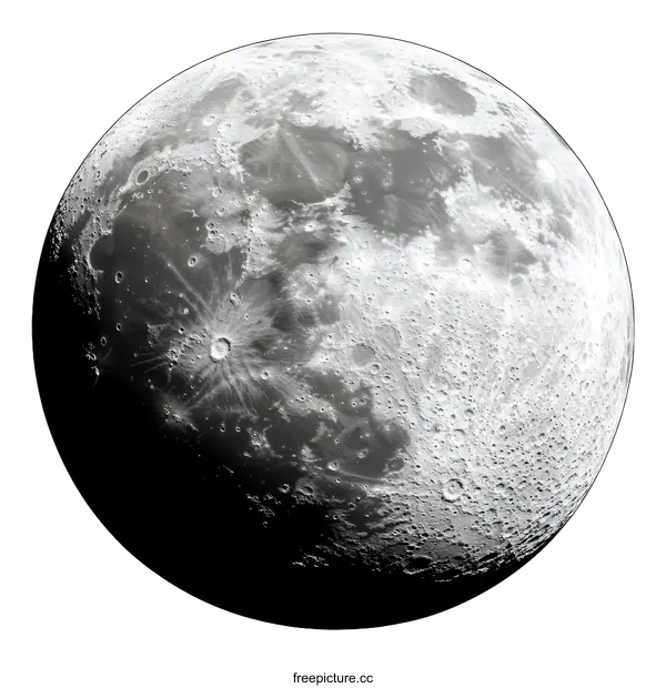 [Transparent Background PNG]Detailed Image of the Moons Surface