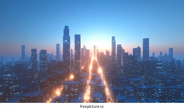 Futuristic Cityscape at Dawn