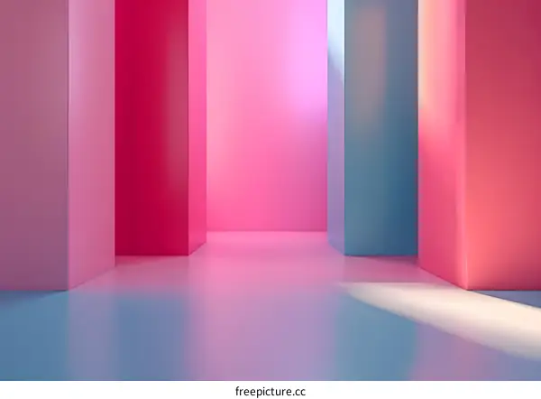 Neon Abstract Background with Colorful Walls