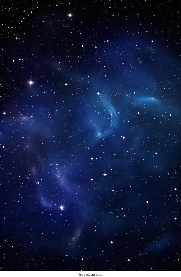 Cosmic Nebula: Blue and Purple Swirl with Stars