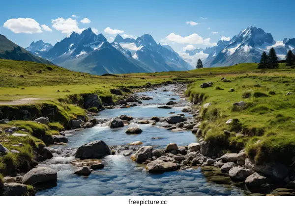 Stunning Mountain Valley Landscape with Meandering River